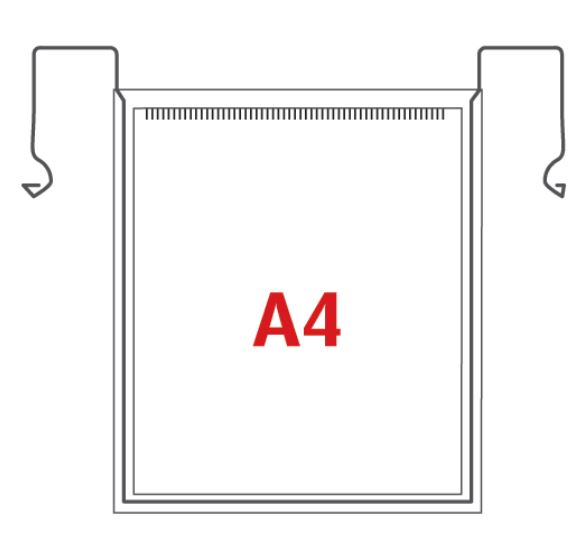 Plastficka med bygel A4 S5901007